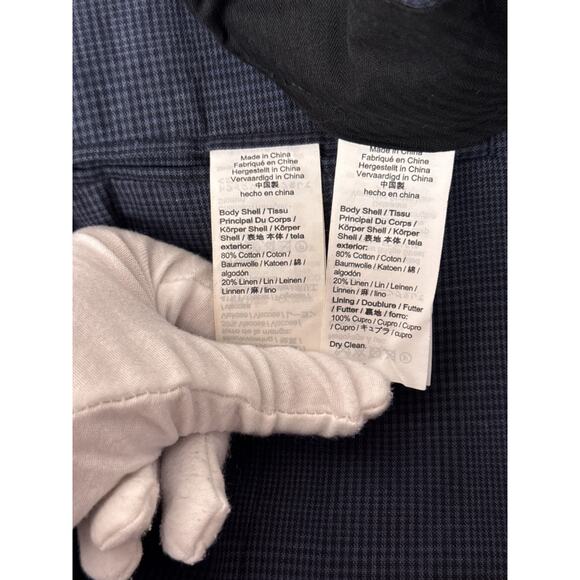 New J Crew Ludlow Slim Suit 41 R Mens Blue Check Portuguese Cotton Linen - Picture 14 of 15